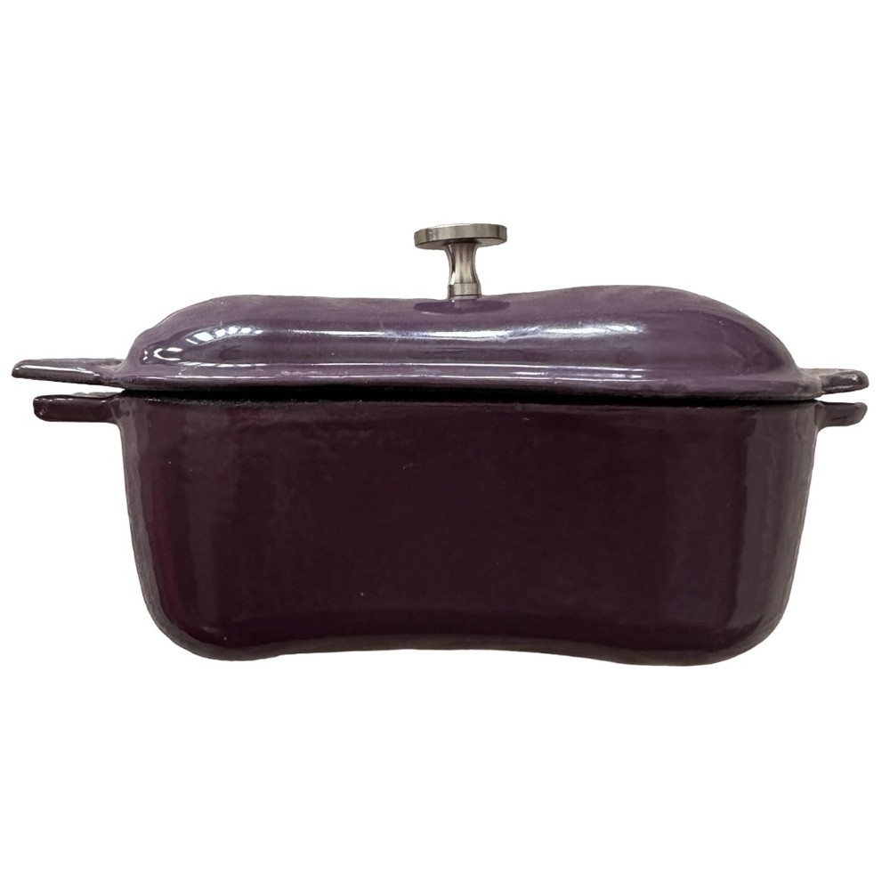 BM Eggplant Cast Iron Mini Pot Casserole Baker 6” Purple For Oven